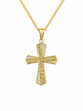 14K SMALL CHAIN DETAILS CROSS PENDANT – JY Jewelry Wholesale