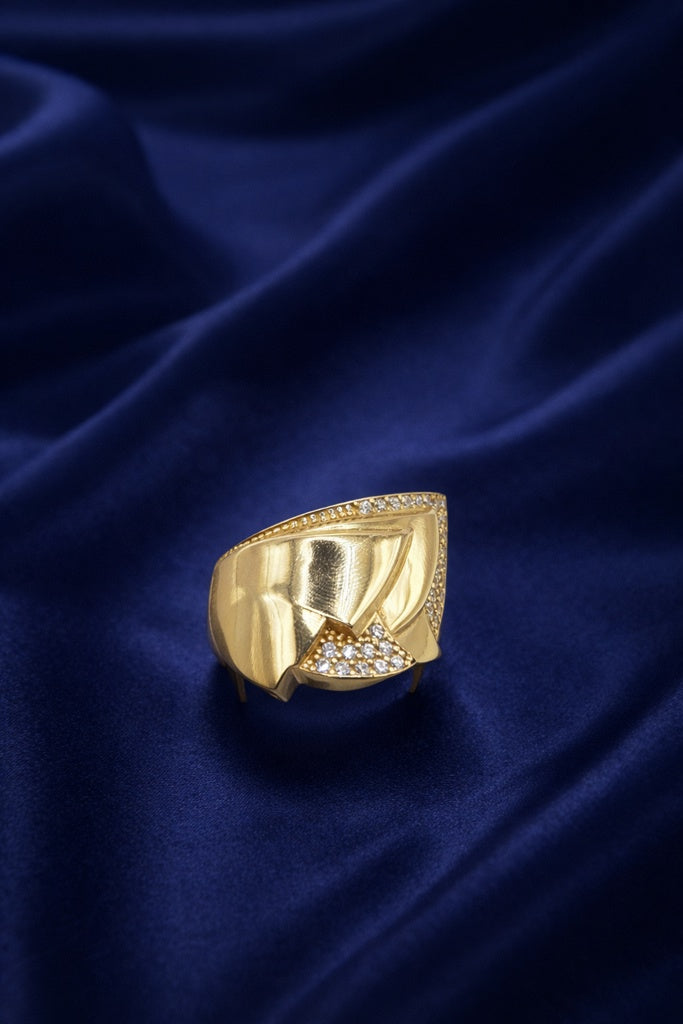10K MODERN ASYMETRIC WOMAN'S RING – 7.5-8.5 – JY Jewelry Wholesale