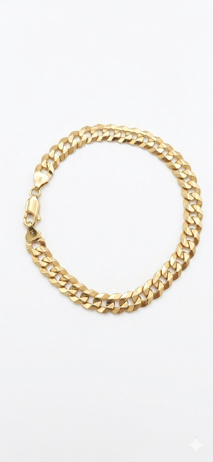 14K SOLID CUBAN CURB FLAT BRACELET – 7.5MM 8.5" – JY Jewelry Wholesale