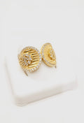 14K MODERN TWO PETALS CZ DETAIL RING – 8 – JY Jewelry Wholesale