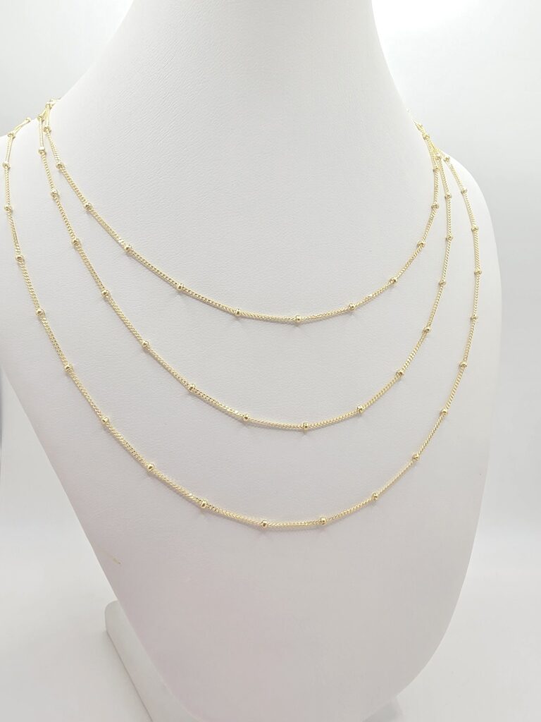 10K BEAD CHAIN – 18" – JY Jewelry Wholesale