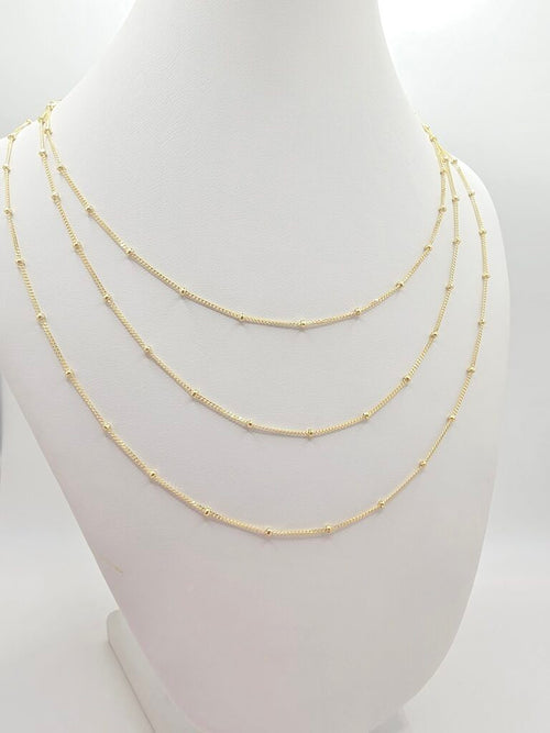 10K BEAD CHAIN – 18" – JY Jewelry Wholesale