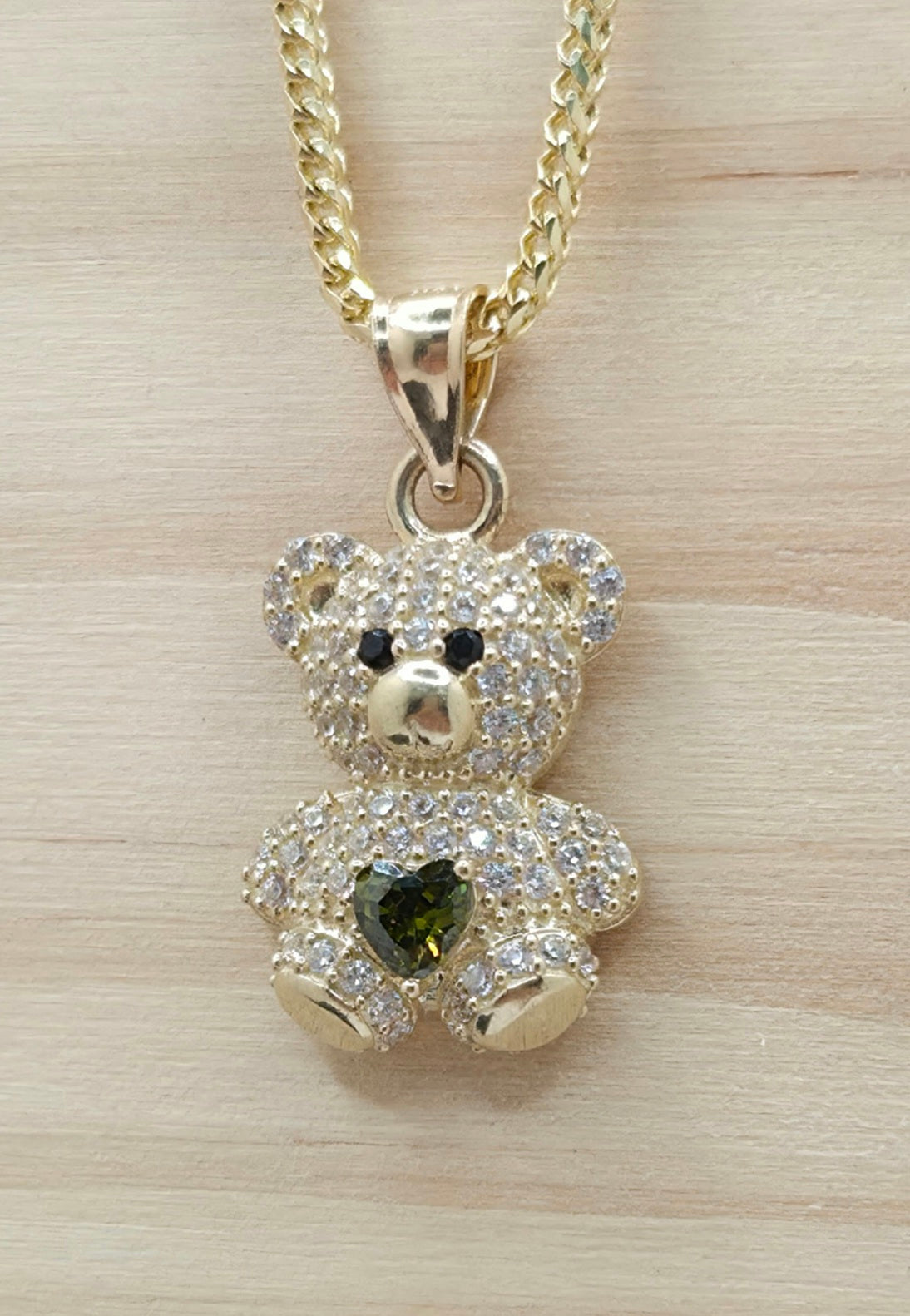 10K YELLOW CZ MEDIUM TEDDY BEAR PENDANT – JY Jewelry Wholesale