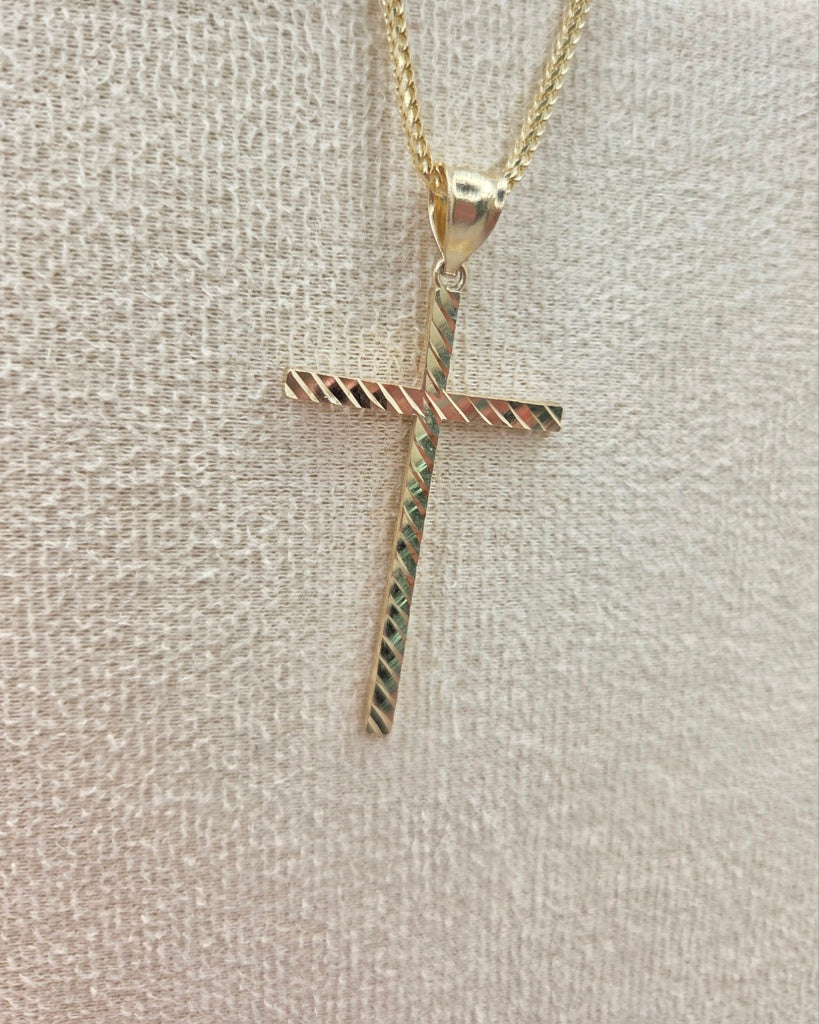 10K DIAGONAL CUT CROSS PENDANT – JY Jewelry Wholesale