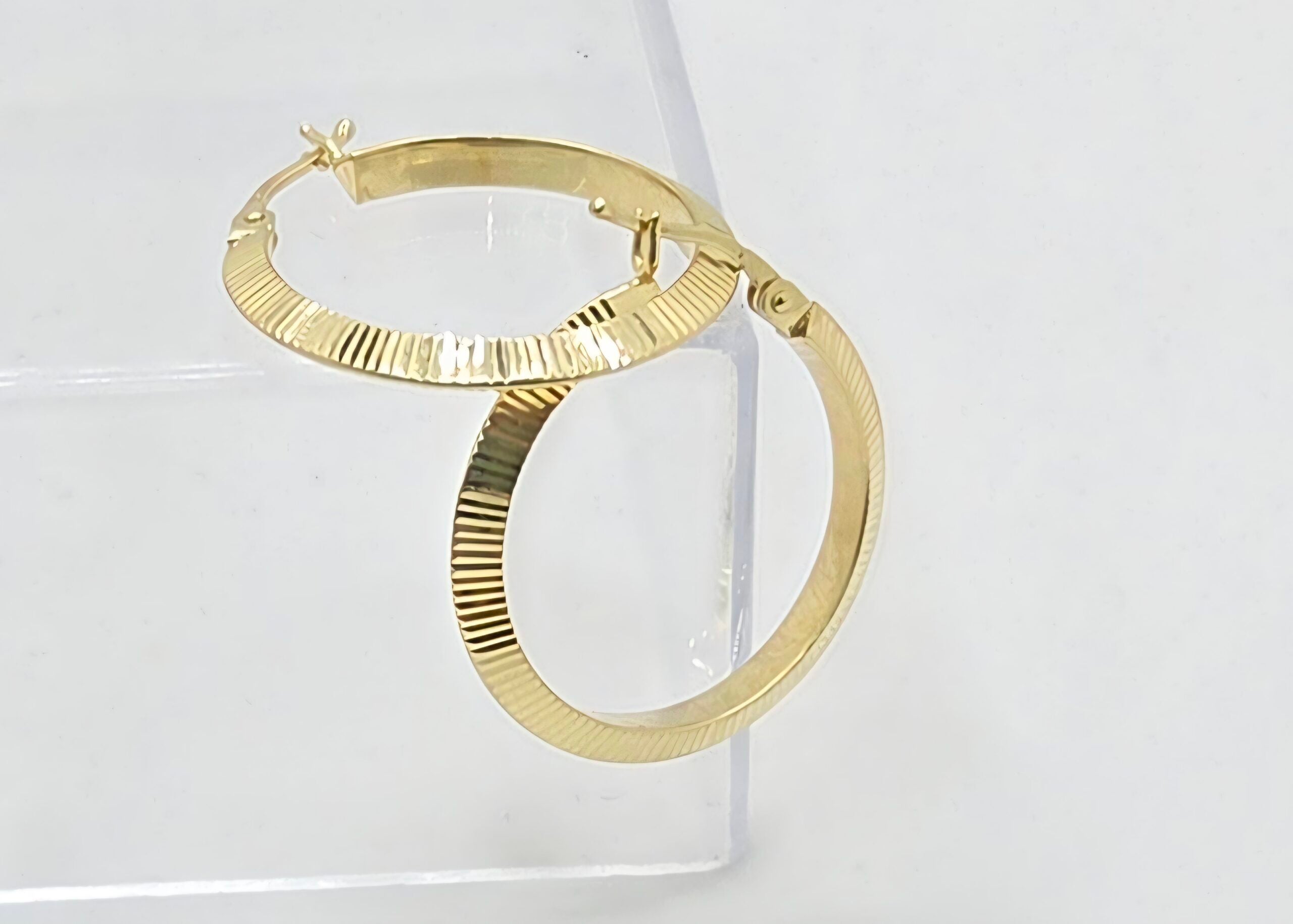 10K STRAIGHT CUT HOOPS EARRINGS – 5 – JY Jewelry Wholesale