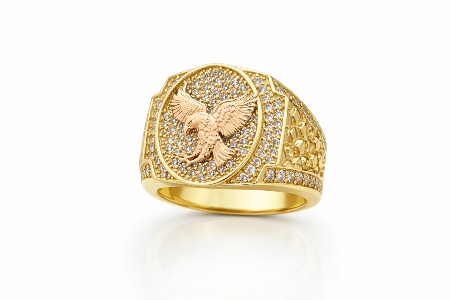 14K CZ BACKGROUND EAGLE RING – 11 – JY Jewelry Wholesale