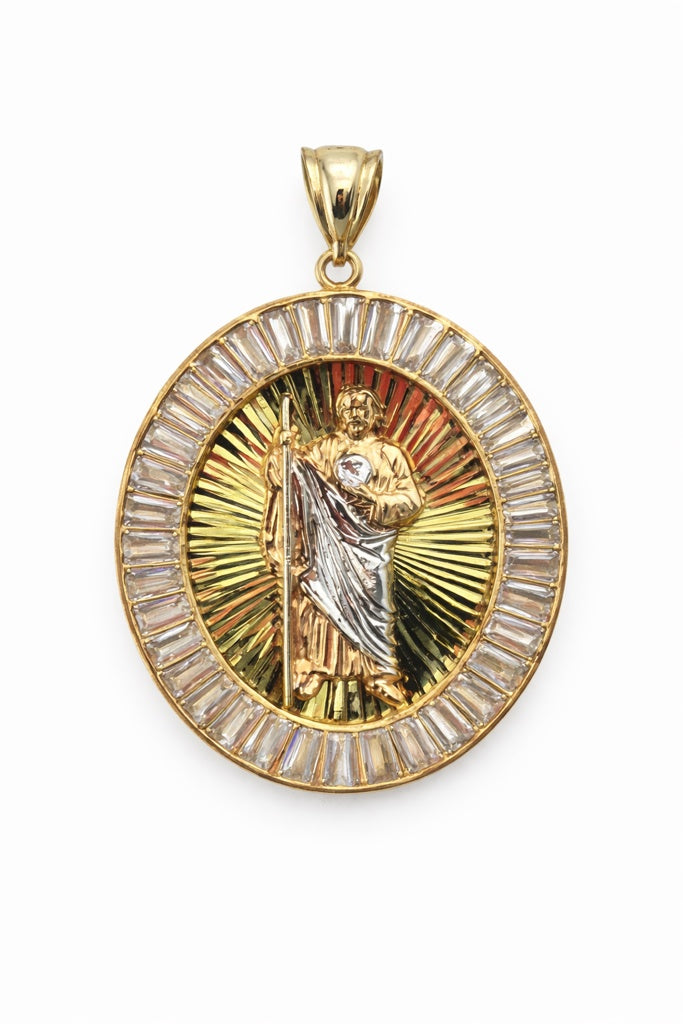 10K CZ ROUND SAN JUDAS PENDANT – JY Jewelry Wholesale