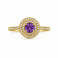 10K ELEGANT CZ AROUND PURPLE STONE RING – 7 – JY Jewelry Wholesale
