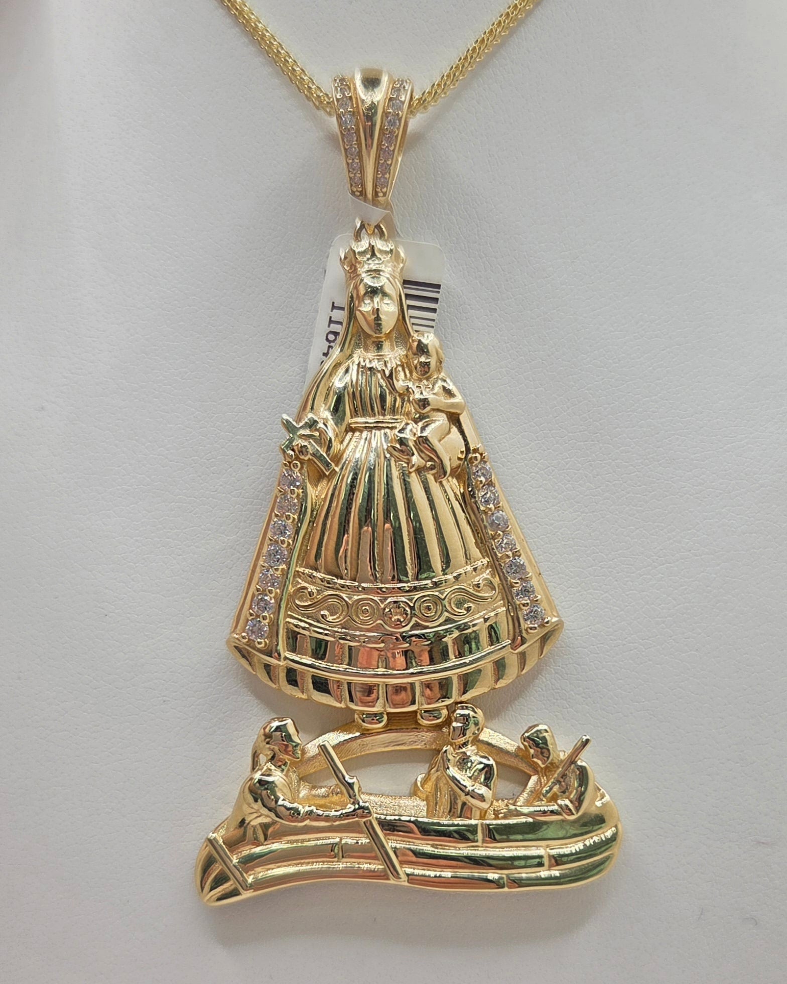 14K CARIDAD PENDANT BODY CHAPE CZ – MEDIUM – JY Jewelry Wholesale
