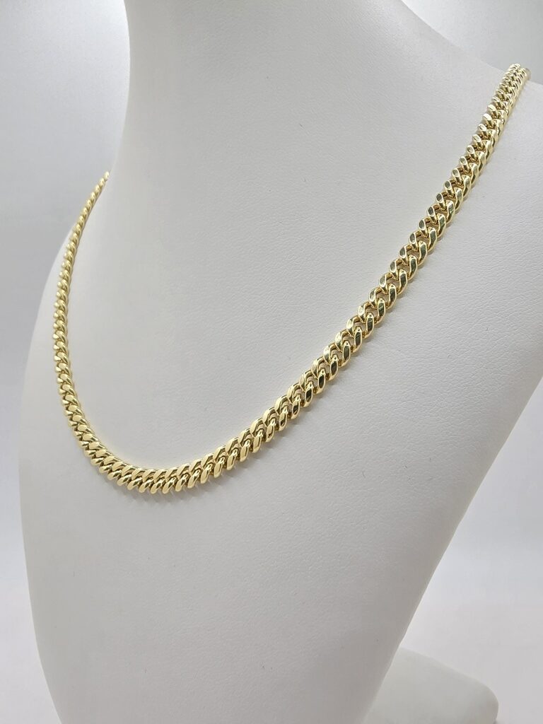 10K SEMISOLID MIAMI CUBAN CHAIN 20" 5MM – JY Jewelry Wholesale