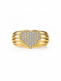14K SIMPLE RING WITH CZ FILLED HEART DETAIL – 7.5 – JY Jewelry Wholesale