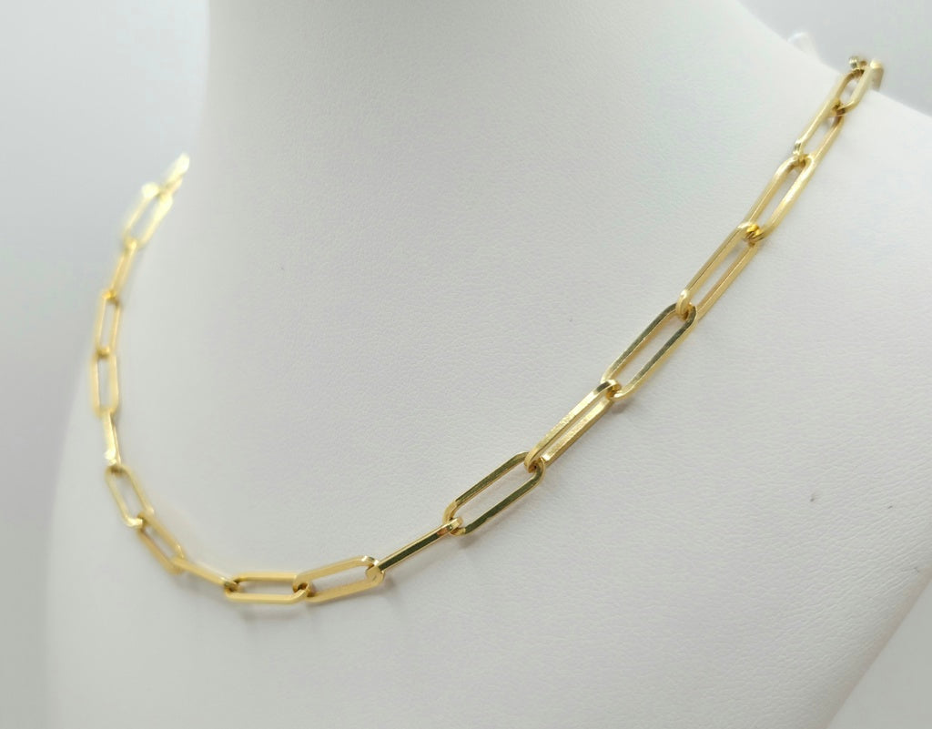 14K PAPER CLIP CHAIN – 20" 5MM – JY Jewelry Wholesale