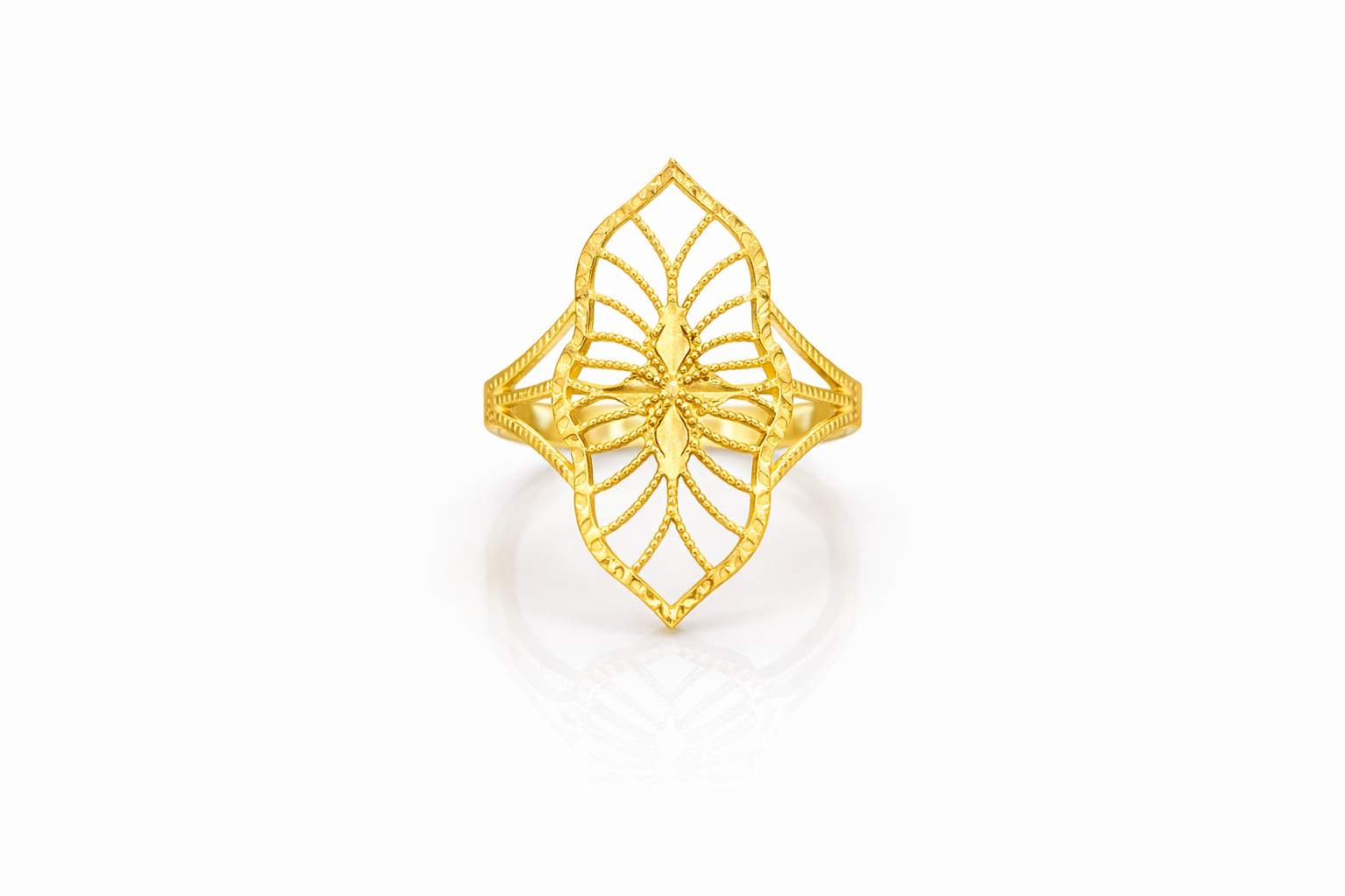 10K VINTAGE DIAMOND CUT DETAILS SILHOUETTES RING – 8-8.5 – JY Jewelry Wholesale