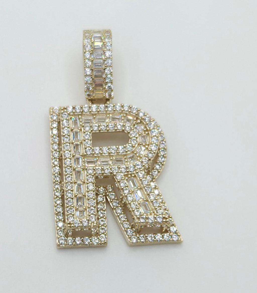 10K SMALL CZ ''R'' LETTER PENDANT – JY Jewelry Wholesale
