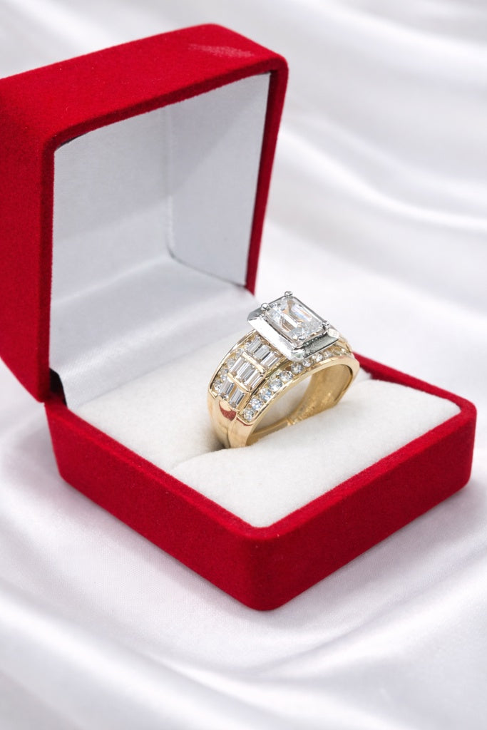 10K ELEGANT BAGUETTE SQUARE DESIGN RING – 8 – JY Jewelry Wholesale