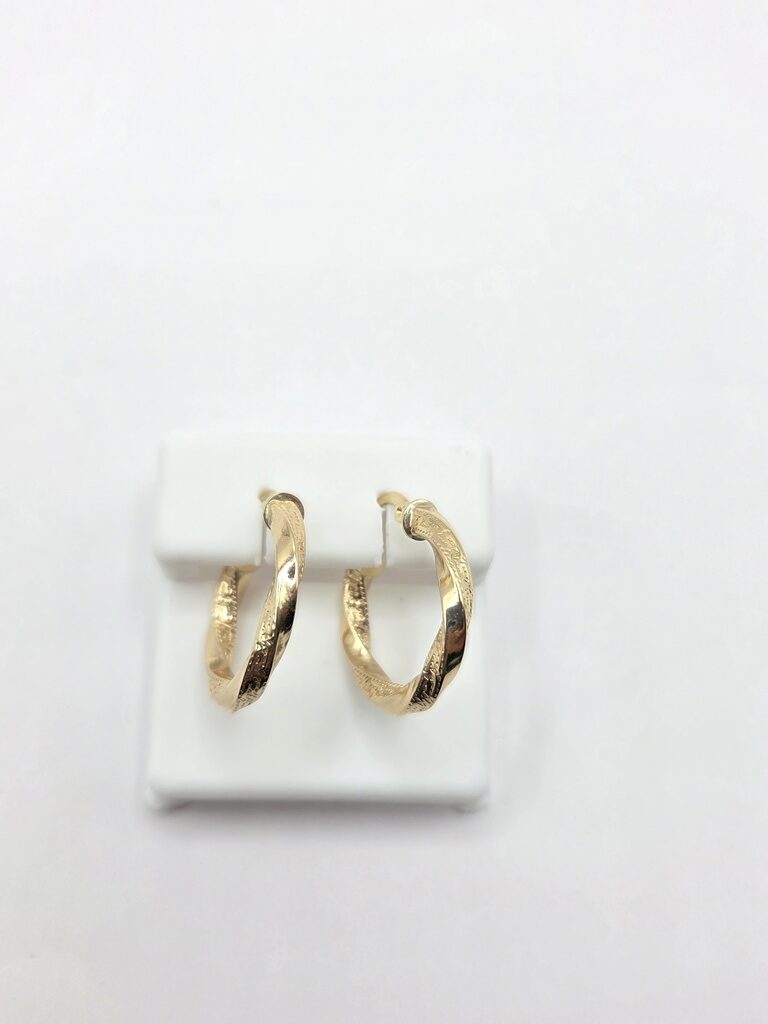 10K GREEK DETAIL CROOKED HOOPS EARRINGS – 2 – JY Jewelry Wholesale
