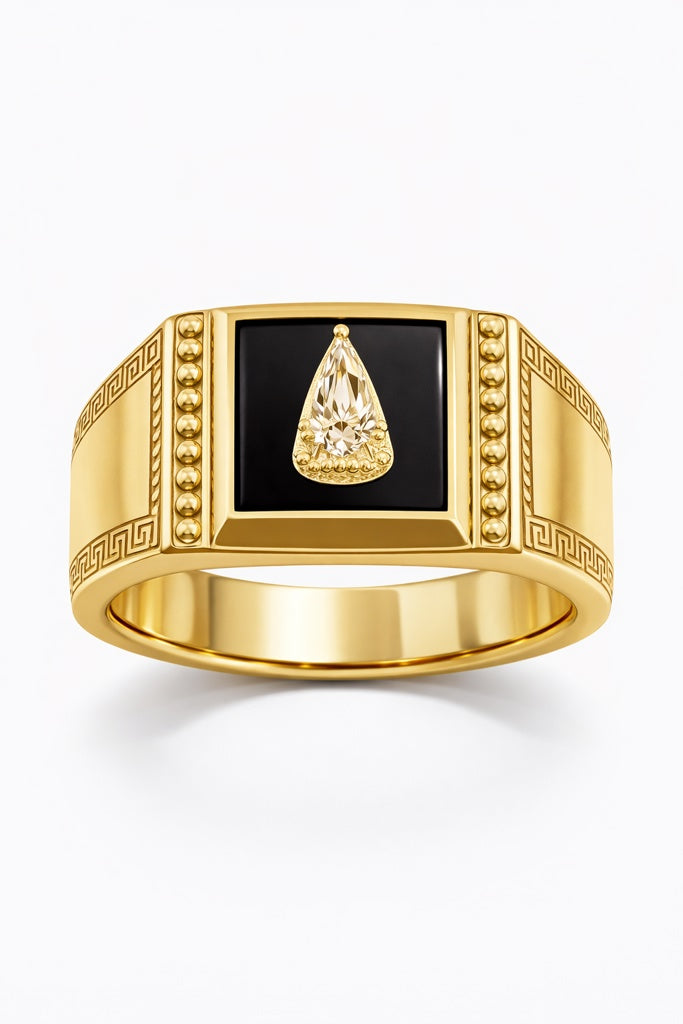 10K SQUARE ONYX CARIDAD PLAIN RING+MAN – 12 – JY Jewelry Wholesale