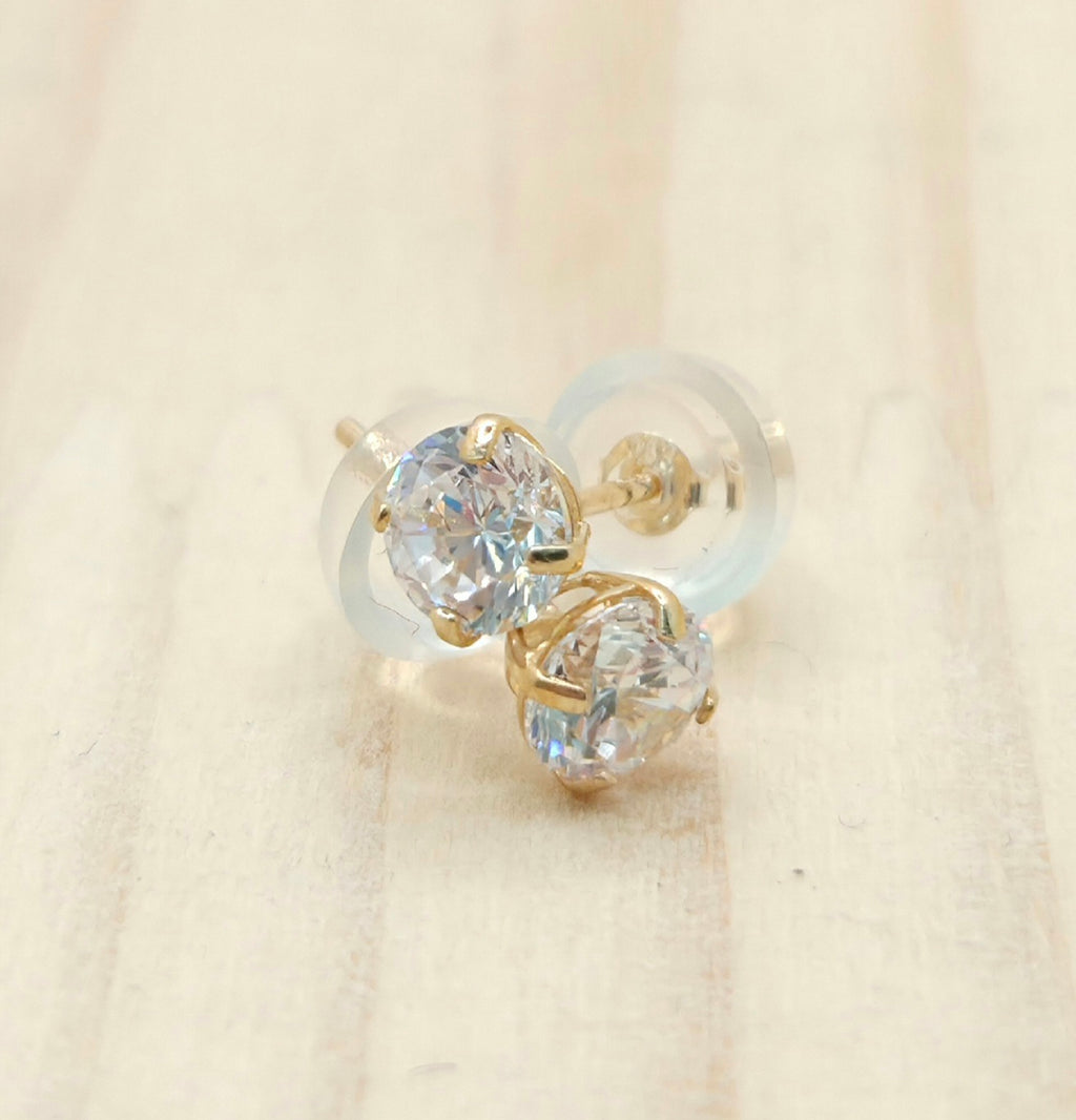 14K SOLITAIRE EARRINGS – 4MM – JY Jewelry Wholesale