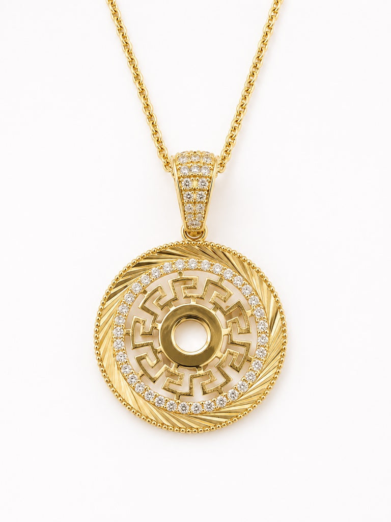 10K ROUND GREEK PENDANT – JY Jewelry Wholesale