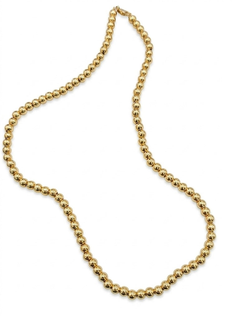 10K BALLS NECKLACE – 5MM 18" – JY Jewelry Wholesale