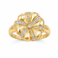 14K ELEGANT CZ DETAILS FLOWER RING – 8 – JY Jewelry Wholesale