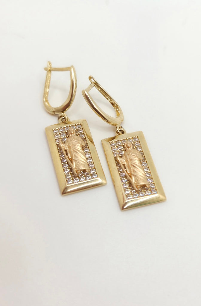 10K RECTANGULAR SAN JUDAS PENDANT EARRINGS – JY Jewelry Wholesale