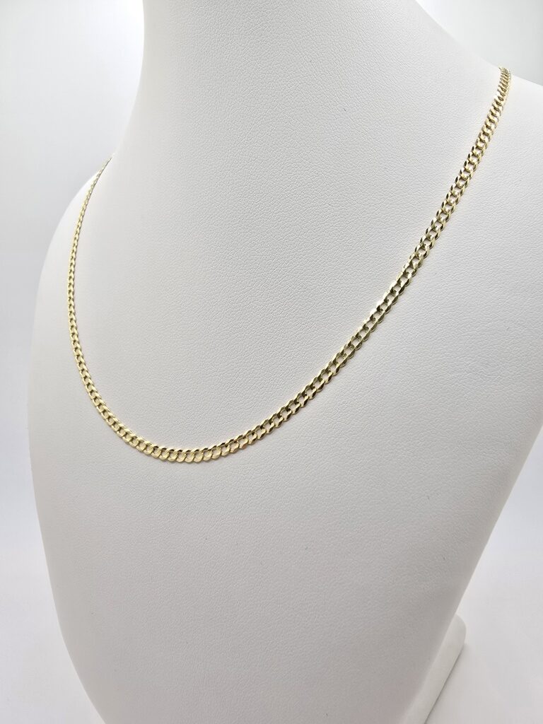 10K SOLID CUBAN CURB FLAT CHAIN – 24" 2MM – JY Jewelry Wholesale