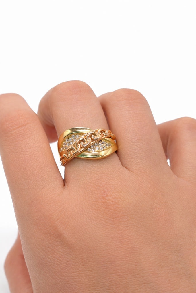 14K ROSE GOLD CHAIN DETAIL DELICATE RING – 8 – JY Jewelry Wholesale
