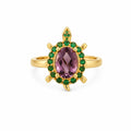 10K ANIMATED TURTLE RING WITH GREEN CZ AND GEMSTONE BROWN COLOR – 7.5 – JY Jewelry Wholesale