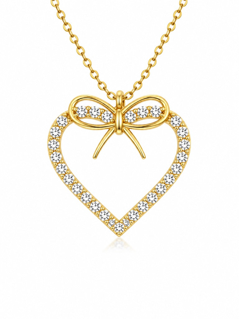 14K DELICATE HEART WITH RIBBON PENDANT – JY Jewelry Wholesale