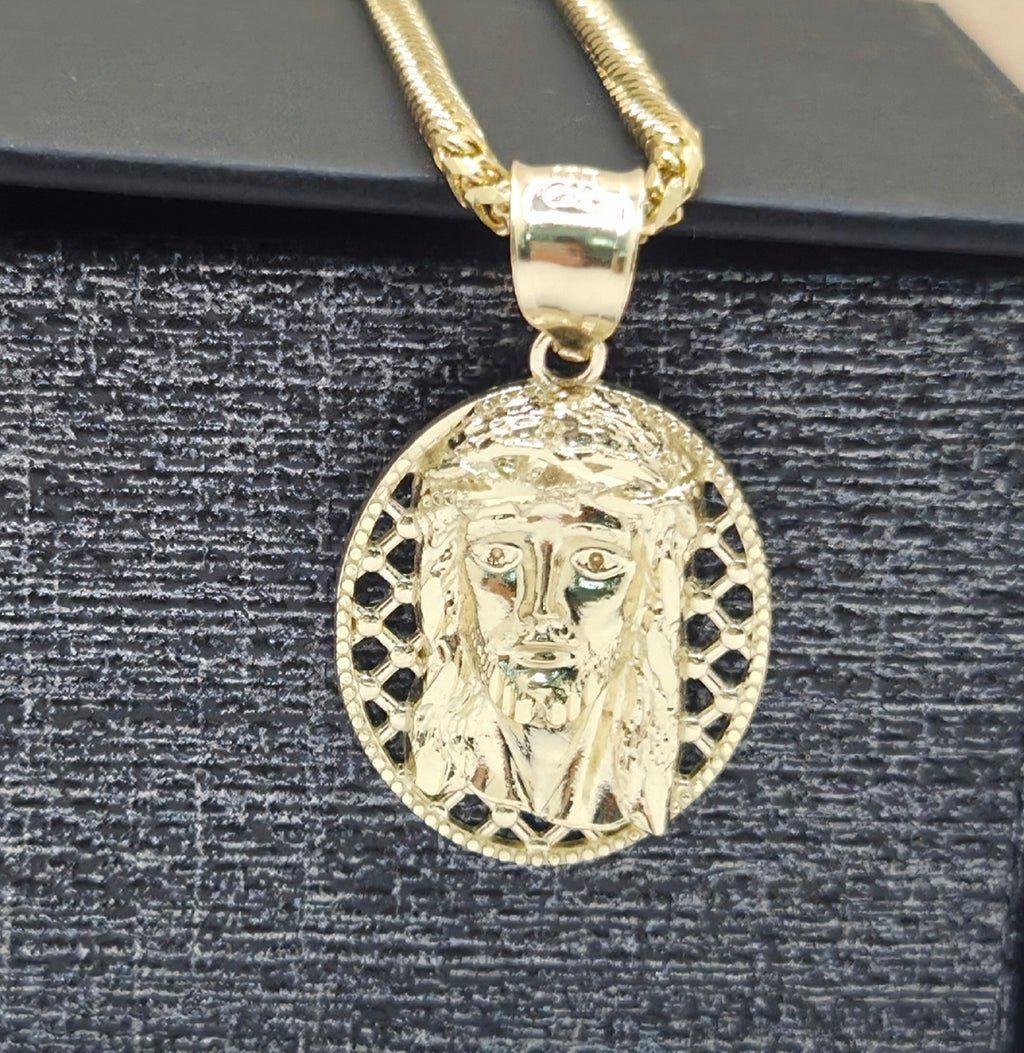 10K MEDIUM OVAL NET BACKGROUND JESUS FACE – JY Jewelry Wholesale