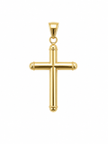 10K PLAIN TUBE DESIGN CROSS PENDANT – LARGE – JY Jewelry Wholesale