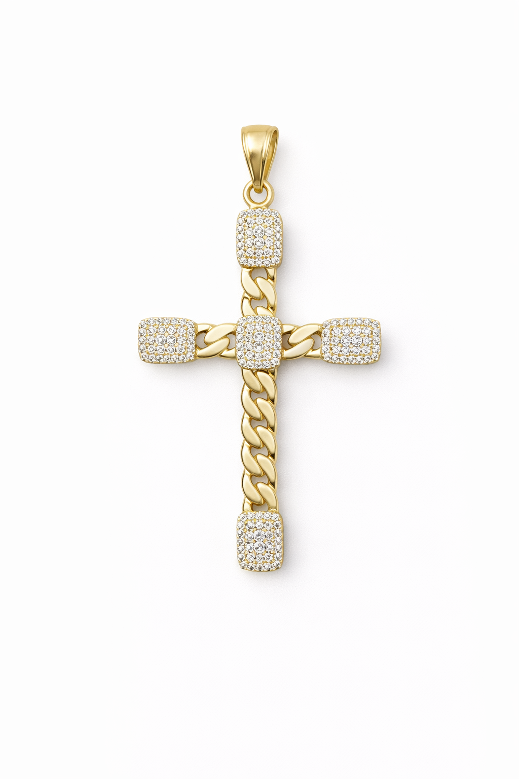 14K CHAIN STYLE CZ CROSS PENDANT – JY Jewelry Wholesale