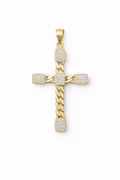 14K CHAIN STYLE CZ CROSS PENDANT – JY Jewelry Wholesale