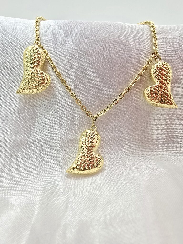10K BIG HEARTS BRACELET – 7" – JY Jewelry Wholesale