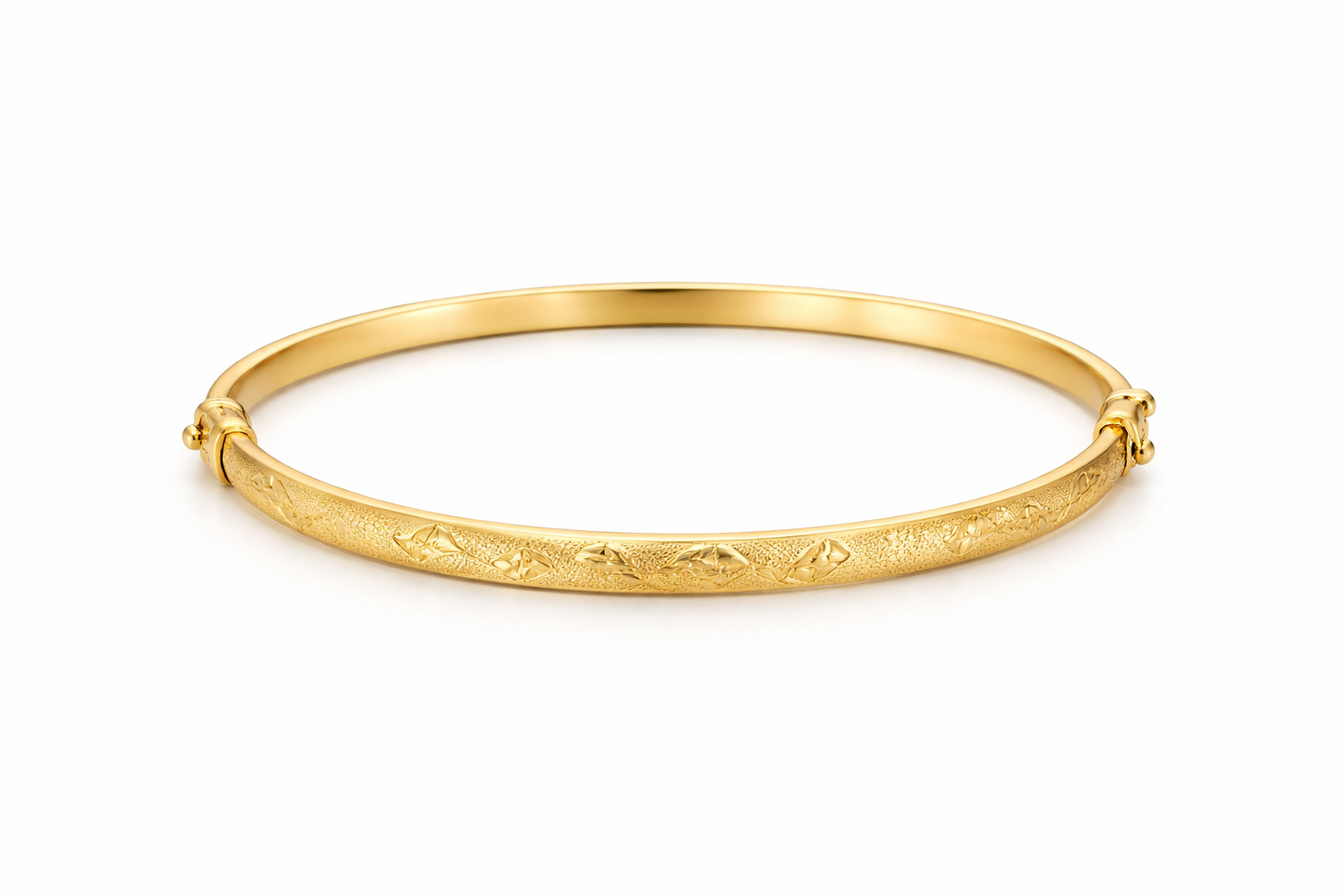 10K PLAIN WITH SMALL RHOMBUS DETAIL BANGLE – JY Jewelry Wholesale
