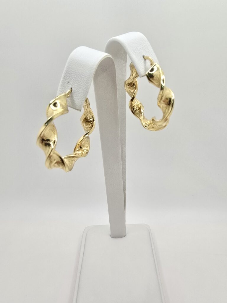 14K GREEK DESING CROOKED HOOPS EARRINGS – 4 – JY Jewelry Wholesale