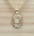 10K SMALL OVAL NET BACKGROUND JESUS FACE – JY Jewelry Wholesale
