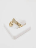 10K EXOTIC CHAIN STYLE CZ RING WITH SMALL HEART CHARM – 7 – JY Jewelry Wholesale