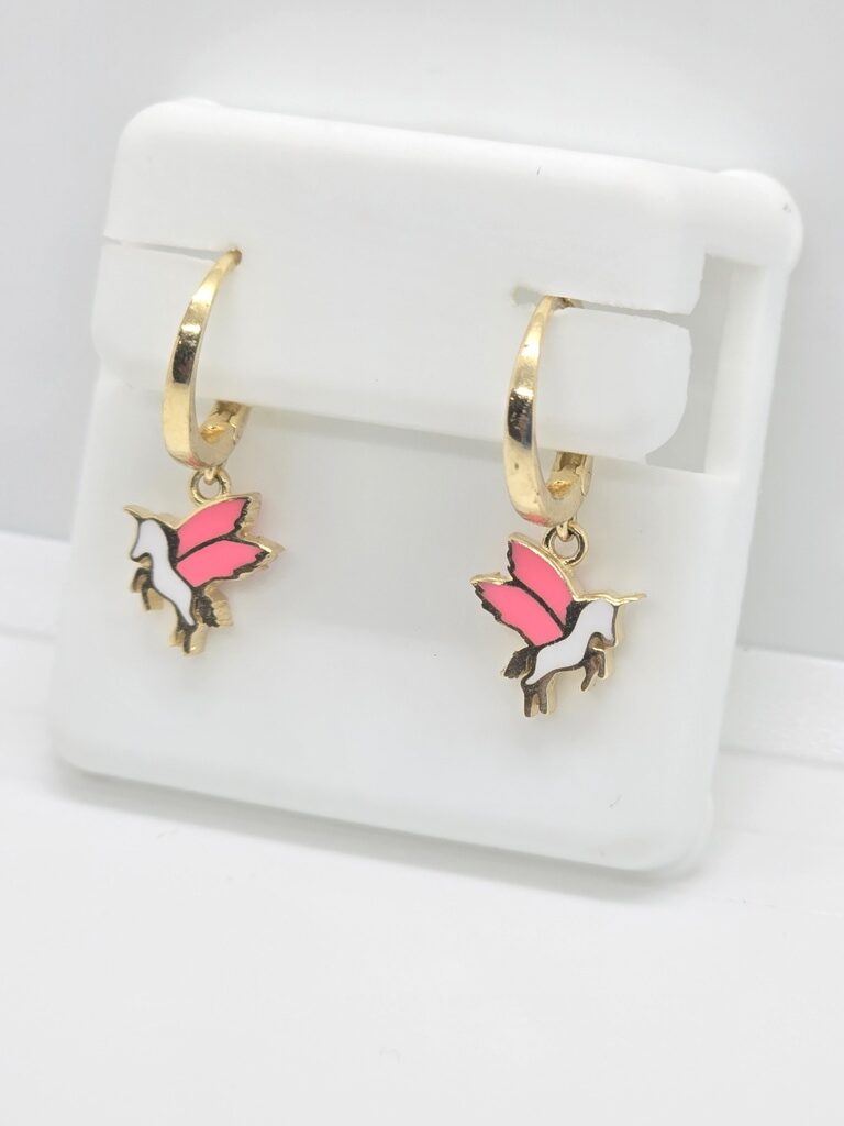 10K WHITE PEGASUS HOOP EARRINGS – JY Jewelry Wholesale