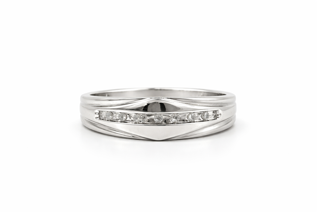 10K WHITE GOLD DIAMOND BAND RING – 10 – JY Jewelry Wholesale