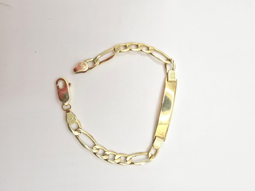 10K FIGARO BABY ID BRACELET – 6" 5.5MM – JY Jewelry Wholesale