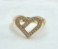 10K MODERN SILHOUETTE HEART WITH ZIRCONIA RING – 7 – JY Jewelry Wholesale