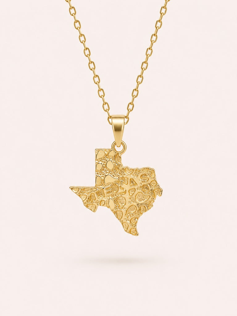 10K SMALL NUGGET TEXAS MAP PENDANT – JY Jewelry Wholesale