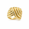 14K MODERN RIBBED INTERTWINED DESIGN RING – 8 – JY Jewelry Wholesale