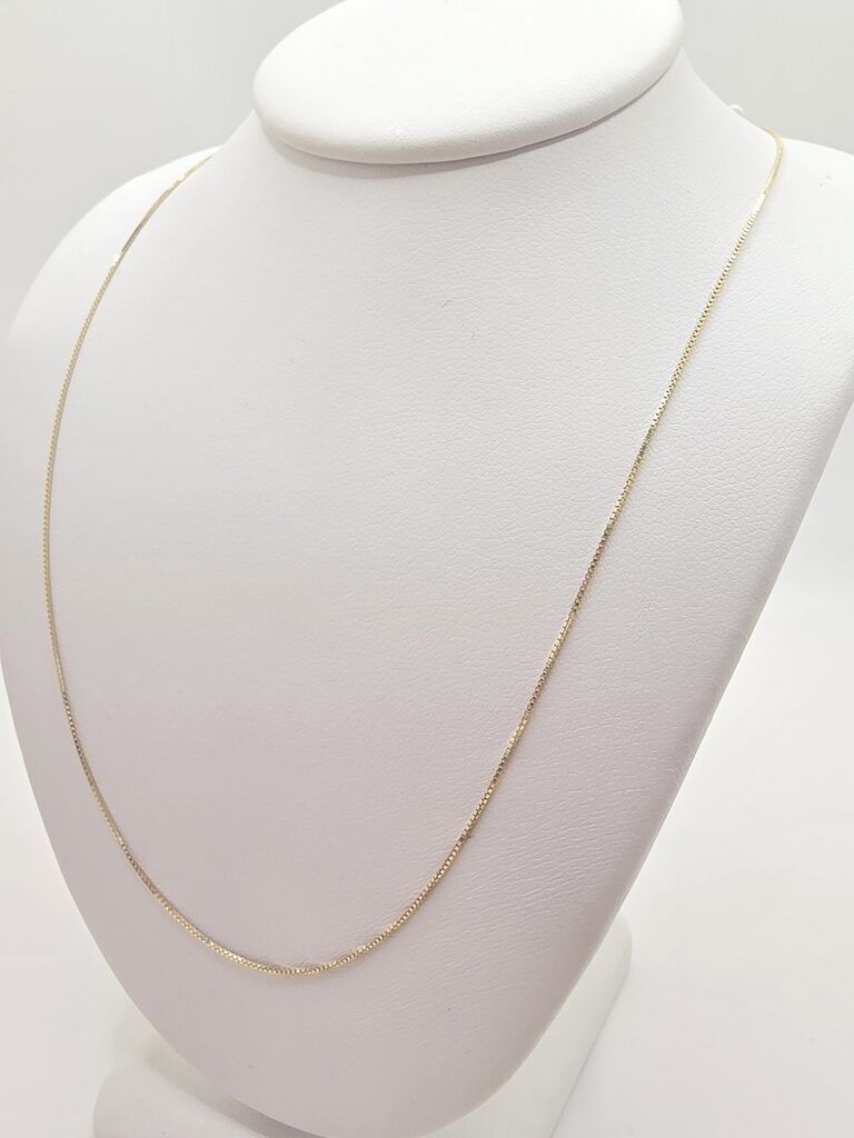 14K BOX CHAIN – 16" 1MM – JY Jewelry Wholesale