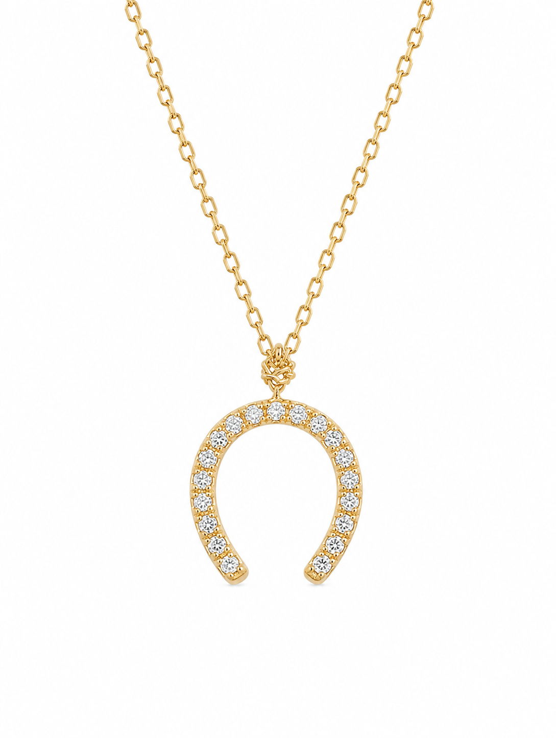 14K DIAMOND HORSE SHOE CHAIN – 16" – JY Jewelry Wholesale