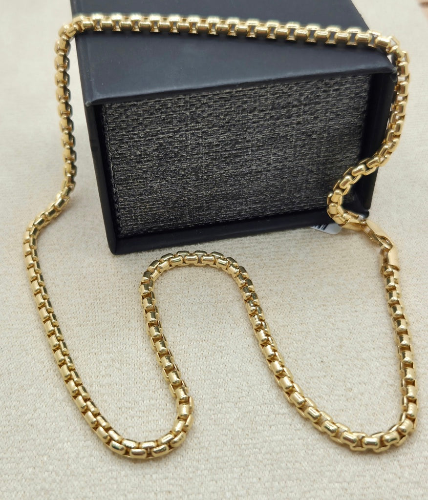 10K ROUND BOX CHAIN – 18" 3.5MM – JY Jewelry Wholesale
