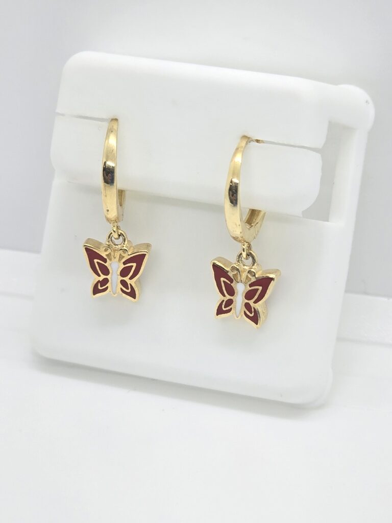 10K RED BUTTERFLY HOOP EARRINGS – JY Jewelry Wholesale