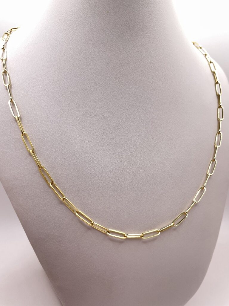 10K PAPER CLIP CHAIN 18" 2MM – JY Jewelry Wholesale